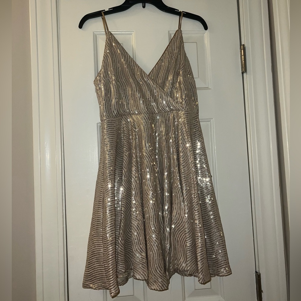 Champagne sequin dress